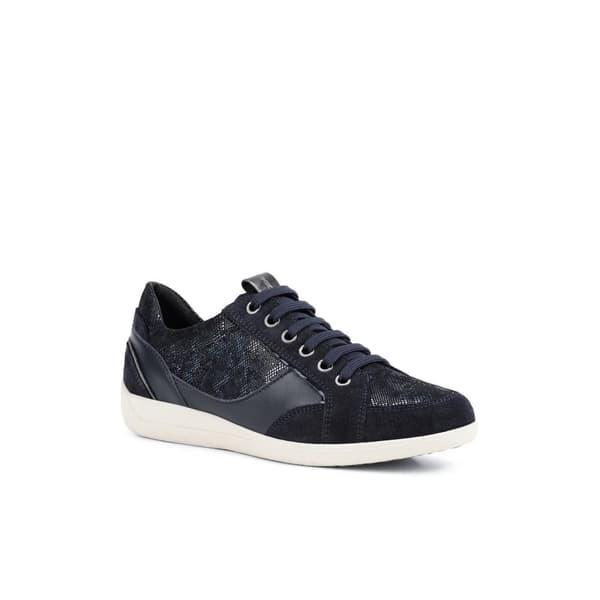 Geox Womens/Ladies Myria Leather Trainers Navy/Blue 4 UK