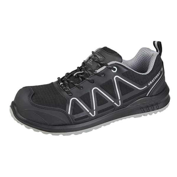 Grafters Mens Safety Trainers Black/Grey 6.5 UK