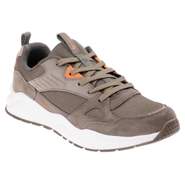 Iguana Mens Onavy Leather Trainers Khaki/Dark Khaki/Orange 10 UK
