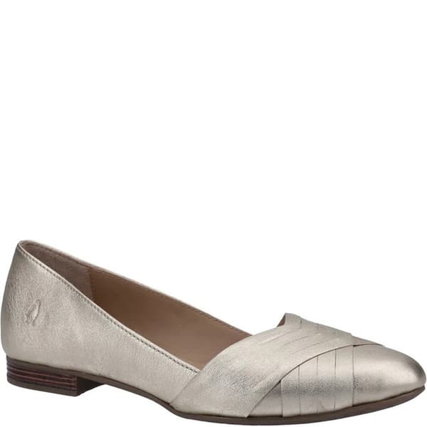 Hush Puppies Womens/Ladies MARLEY Metallic Leather Ballet Shoes Gold 8 UK