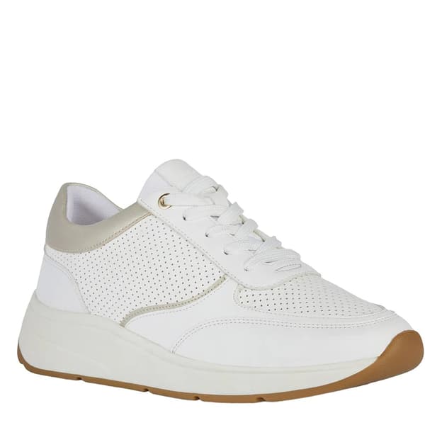 Geox Womens/Ladies Cristael Trainers White/Gold 7.5 UK