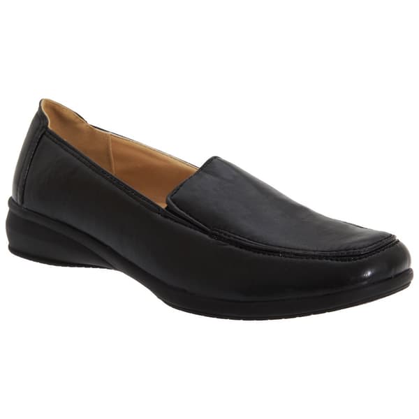 Boulevard Womens/Ladies Leather Like Twin Gusset Shoes Black Softie 6 UK