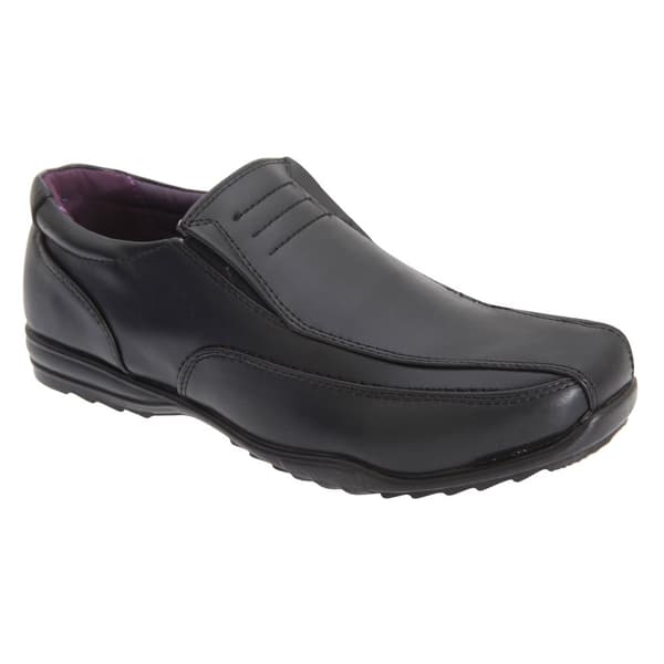US Brass Boys Custer/Clipper Twin Gusset Shoes Black 5 UK