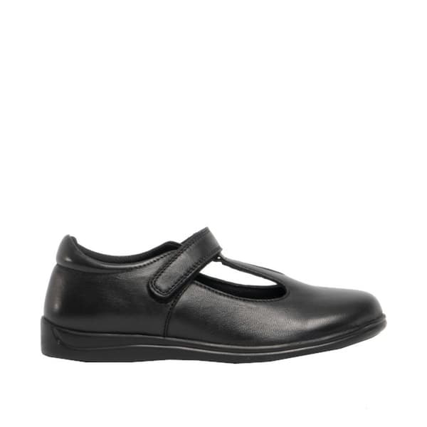Roamers Childrens Girls Touch Fastening Leather School Shoes