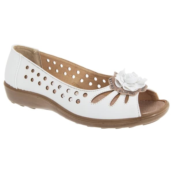 Boulevard Womens/Ladies Punched Open Toe Flower Casual Shoes