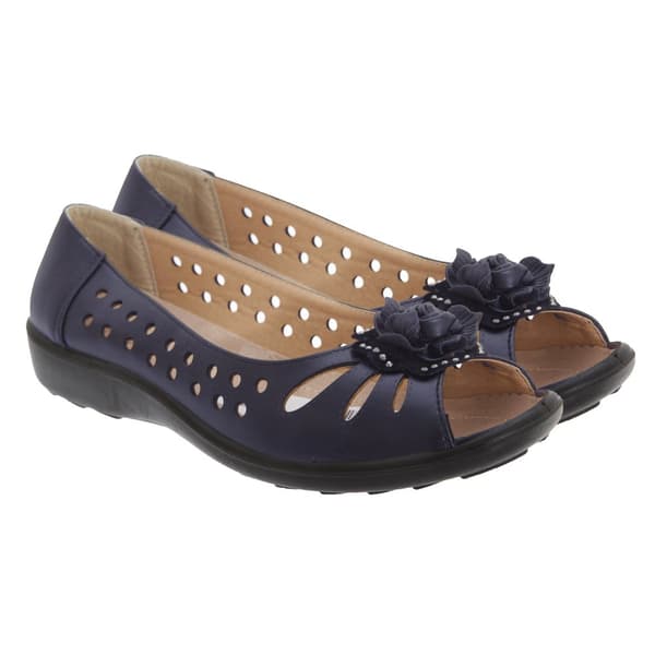 Boulevard Womens/Ladies Punched Open Toe Flower Casual Shoes