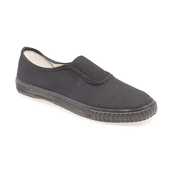 Dek Kids Unisex Junior Gusset Black Canvas Plimsolls Black 12 UK Junior
