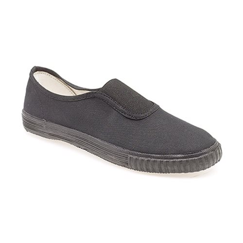 Bild av Dek Barn Unisex Junior Gusset Black Canvas Plimsolls