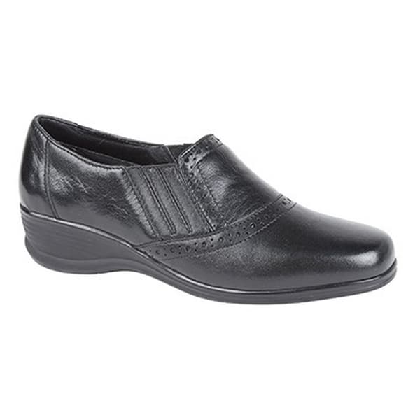 Mod Comfys Womens/Ladies Softie Leather Casual Shoes Black 5 UK