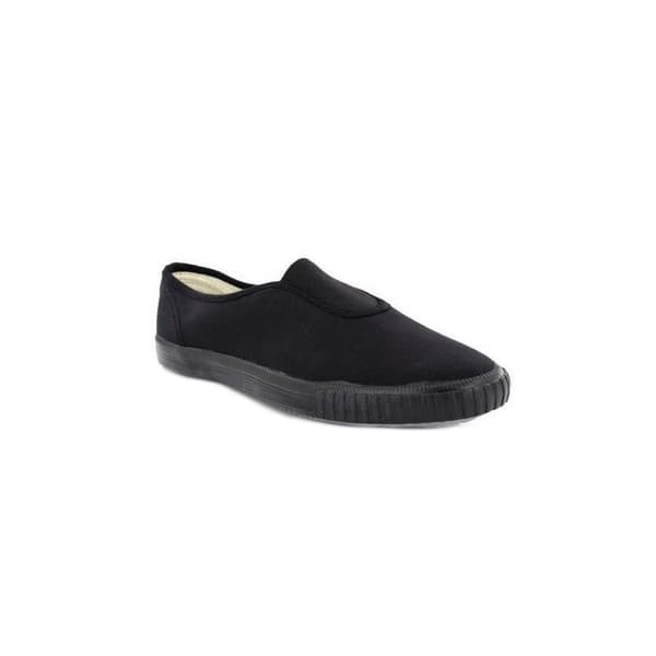Dek Vuxna Unisex Gusset Black Canvas Plimsolls