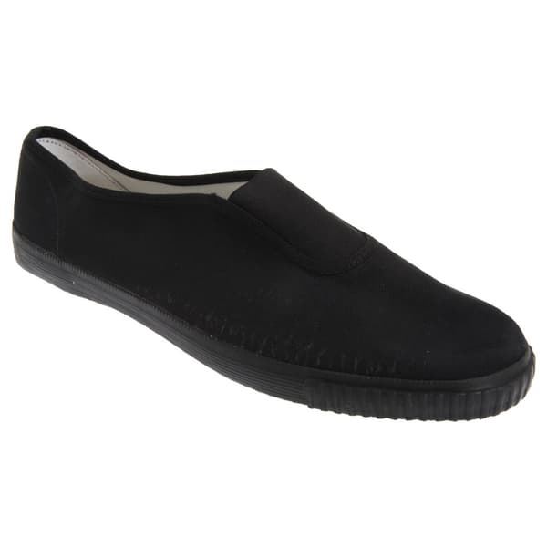 Dek Vuxna Unisex Gusset Black Canvas Plimsolls