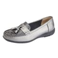 Miniatyrbilde 2 av 2: Boulevard Womens/Ladies Wide Fitting Reptile Print Tassle Shoes
