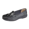 Miniatyrbilde 2 av 2: Boulevard Womens/Ladies Wide Fitting Reptile Print Tassle Shoes