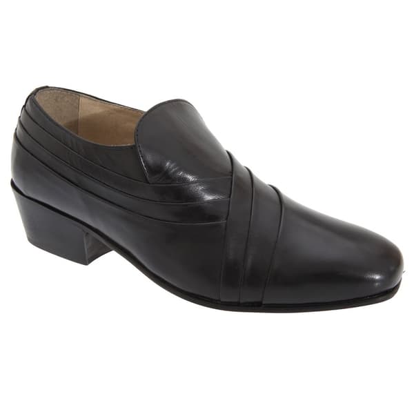Montecatini Mens Pleated Vamp Softie Leather Shoes Black 8 UK