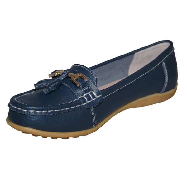 Boulevard Womens/Ladies Action Leather Tassle Loafers