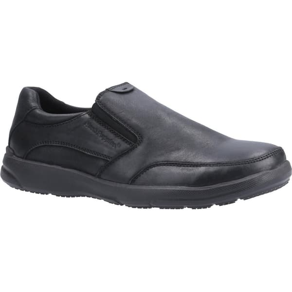 Hush Puppies Mens Aaron Slip On Leather Shoe Black 8 UK