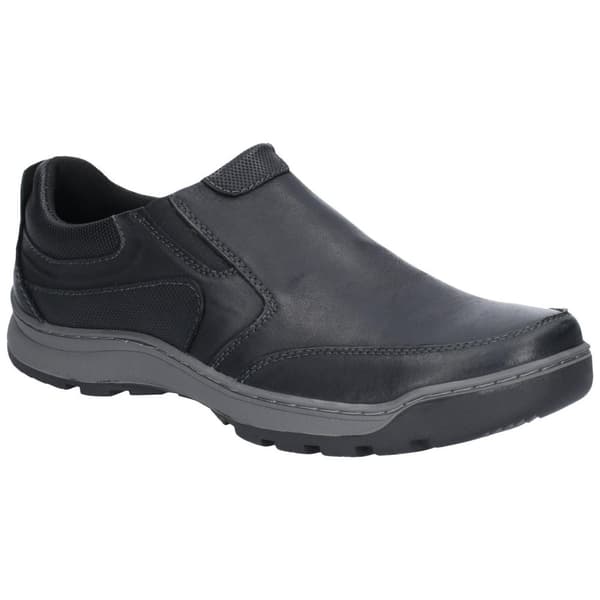 Hush Puppies Mens Jasper Slip On Leather Shoes Black 12 UK