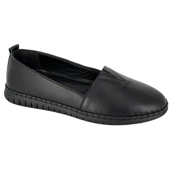 Mod Comfys Kvinnor/Damer Softie Läder Casual Skor Black 6 UK