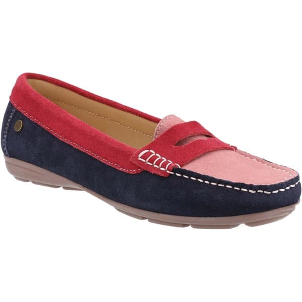 Hush Puppies Womens/Ladies Margot Suede Loafers Red/Pink/Navy 7 UK