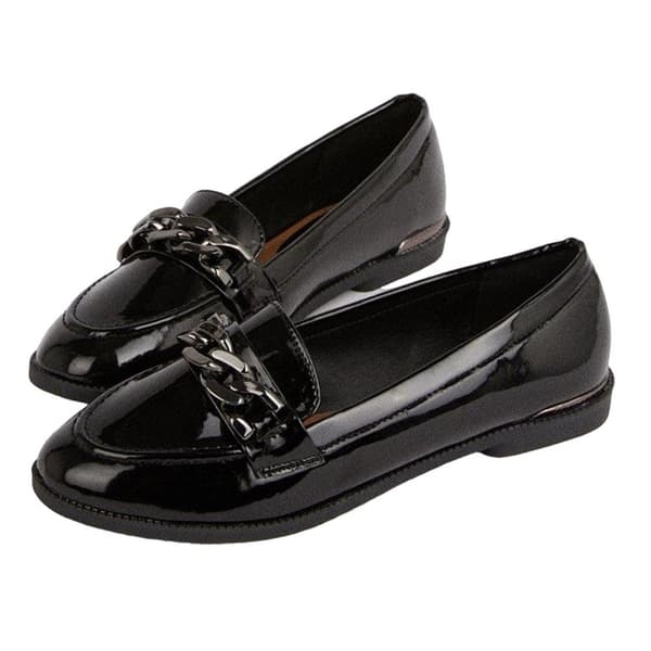 Dorothy Perkins Kvinder/Damer Leila Chain Patent PU Loafers
