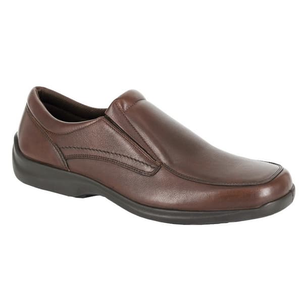 IMAC Mens Leather Twin Gusset Casual Shoes Brown 8 UK