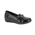 Pikkukuva 1 / 3: Boulevard Womens/Ladies Gloss Patent PU Saddle Trim Wedge