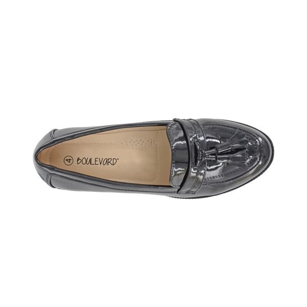 Boulevard Loafers med tofs i PU och patent för kvinnor/damer