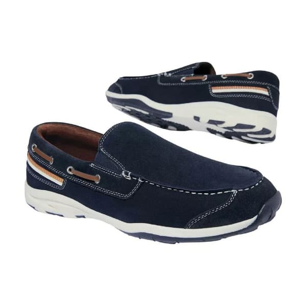 Atlas For Men Mens Leather Loafers Navy 8 UK