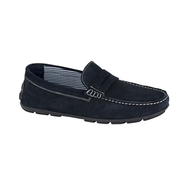 Roamers Mens Suede Square Toe Loafers Navy 12 UK