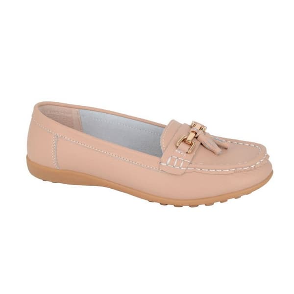 Boulevard Womens/Ladies Tassel Action Leather Loafers