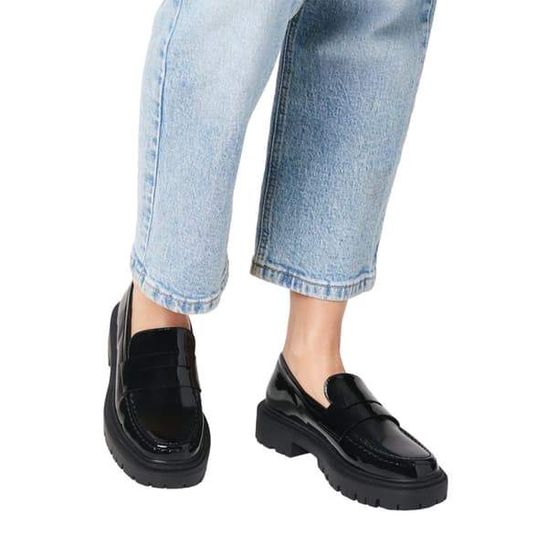 Faith Womens/Ladies Nora Snaffle Detail Square Toe Loafers True Black 6 UK