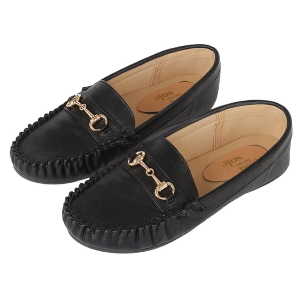 Good For The Sole Womens/Ladies Nina Snaffle Detail Wide Loafers Black 4 UK