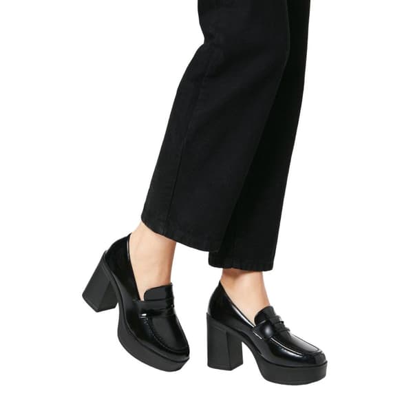 Faith Dam/Ladies Cash Chunky Penny Loafers med hög klack