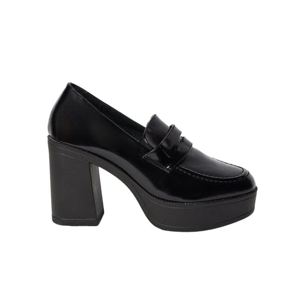 Faith Dam/Ladies Cash Chunky Penny Loafers med hög klack