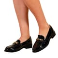 Miniatyrbilde 4 av 5: Where's That From Womens/Ladies Cielo Metal Bar Faux Leather Round Toe Loafers