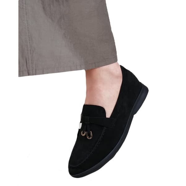 Where's That From Womens/Ladies Pegasus Charm Faux Suede Slip-on Wide Loafers
