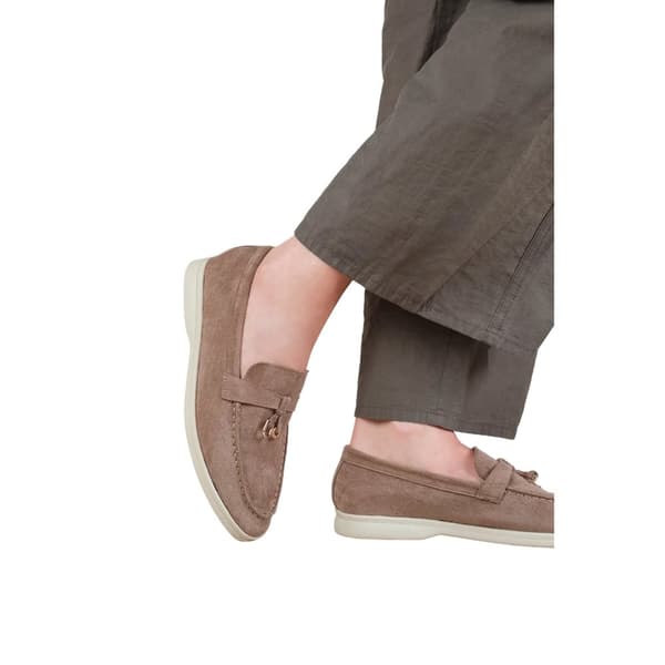 Where's That From Womens/Ladies Pegasus Charm Faux Suede Slip-on Wide Loafers
