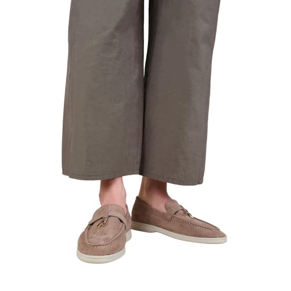 Where's That From Womens/Ladies Pegasus Charm Faux Suede Slip-on Wide Loafers Khaki 4 UK Wide