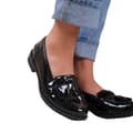 Miniatyrbilde 4 av 4: Where's That From Womens/Ladies Imogen Tassel Patent Leather Slip-on Flatform Loafers
