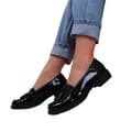 Miniatyrbilde 3 av 4: Where's That From Womens/Ladies Imogen Tassel Patent Leather Slip-on Flatform Loafers