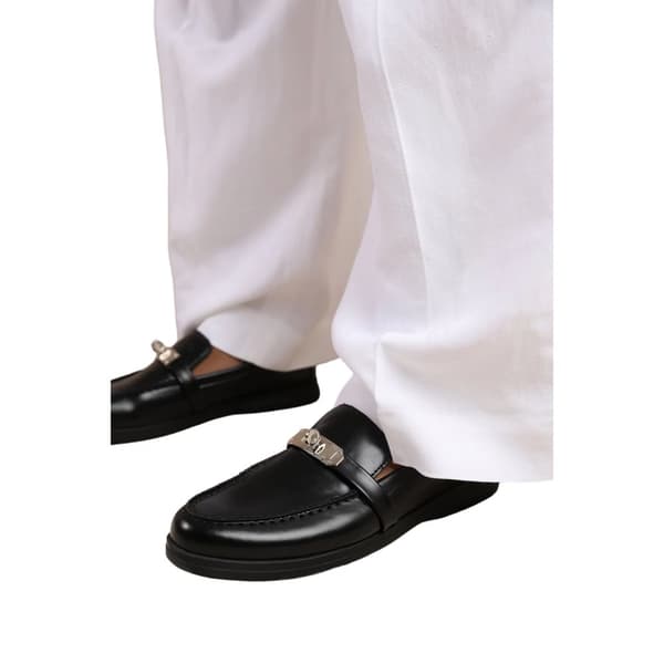Where's That From Womens/Ladies Monaco PU Metal Detail Wide Loafers