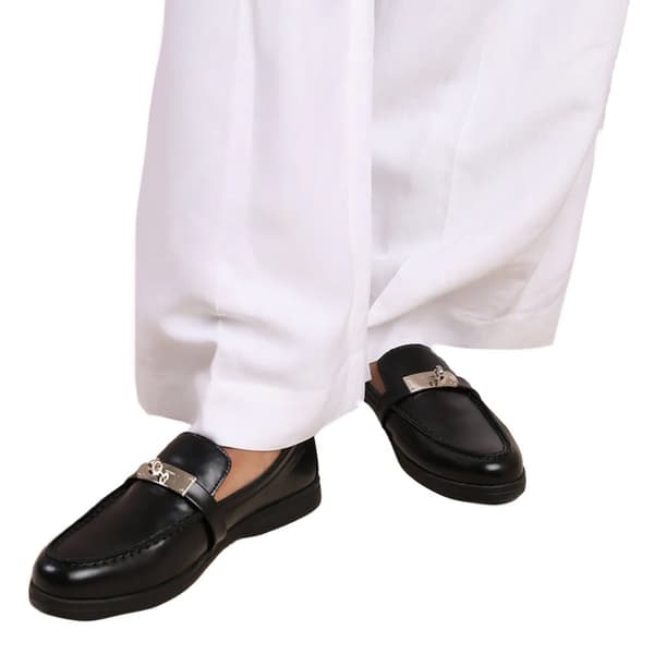 Where's That From Womens/Ladies Monaco PU Metal Detail Wide Loafers