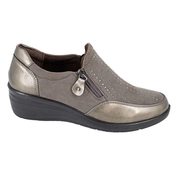Boulevard Womens/Ladies Patent PU Casual Shoes Pewter 4 UK