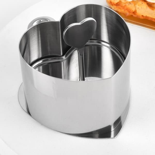 INF Mousseringar i rostfritt stål set med 3 (PP-påse) Heart-shaped