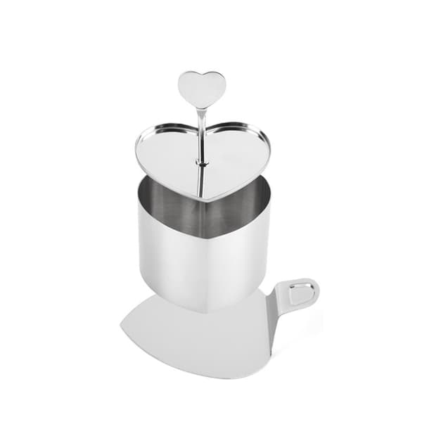 INF Rustfritt stål mousse-ringer sett med 3 (PP-pose) Heart-shaped