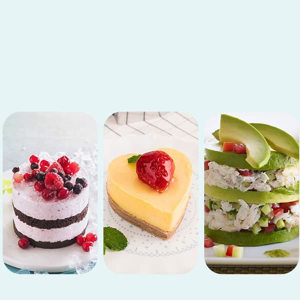INF Rustfritt stål mousse-ringer sett med 3 (PP-pose) Round shape