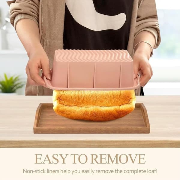 Non-stick bradepande, silikone toastpande, rektangulær, 5-pak, perfekt til brød og kager