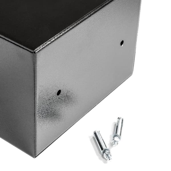 Elektronisk pengeskab 17x23x17cm + nøgle + 4 batterier - sort