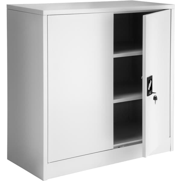 Låsbart arkivskab med 2 hylder 90x40x90 cm - grå