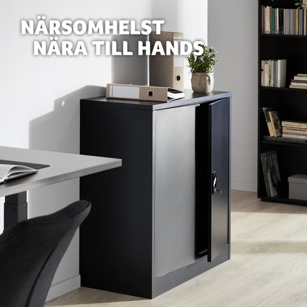 Arkivskåp med 3 fack - svart